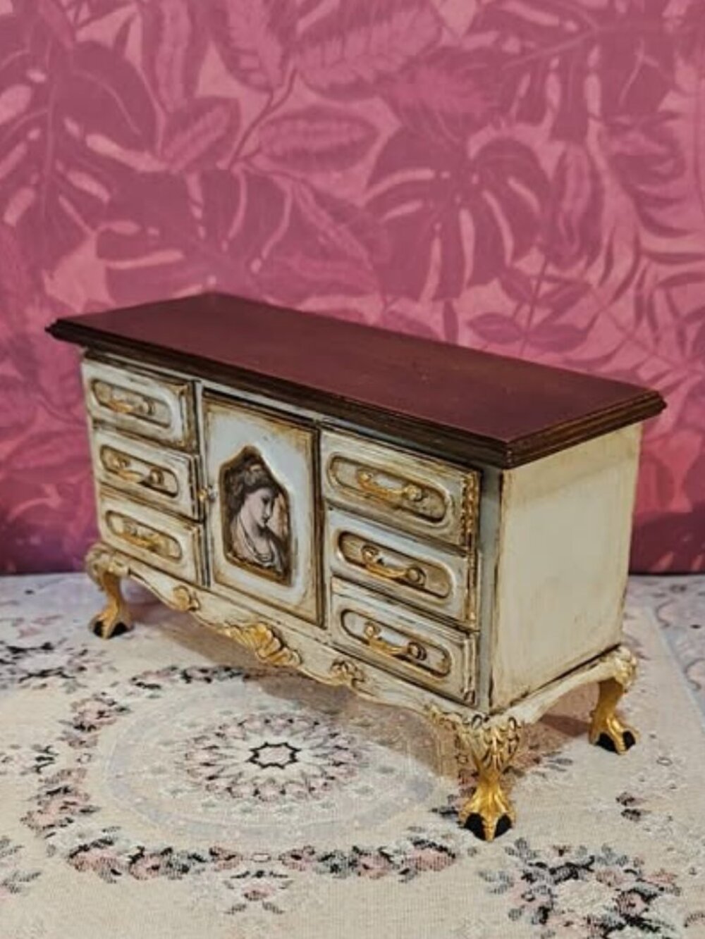 Dollhouse Miniature Buffet Artist Signed - Picture 4 of 10